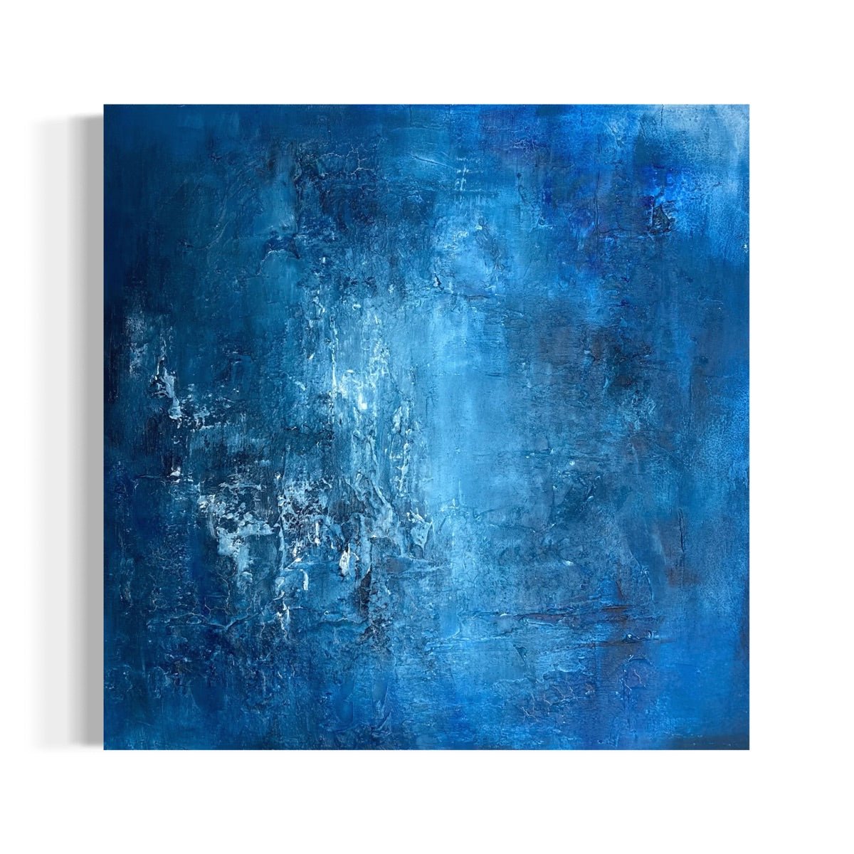 Abstraktes Gemälde kaufen - Sapphire Cave 100x100 cm - gemaelde - kaufen - sabine - runge - muenchen