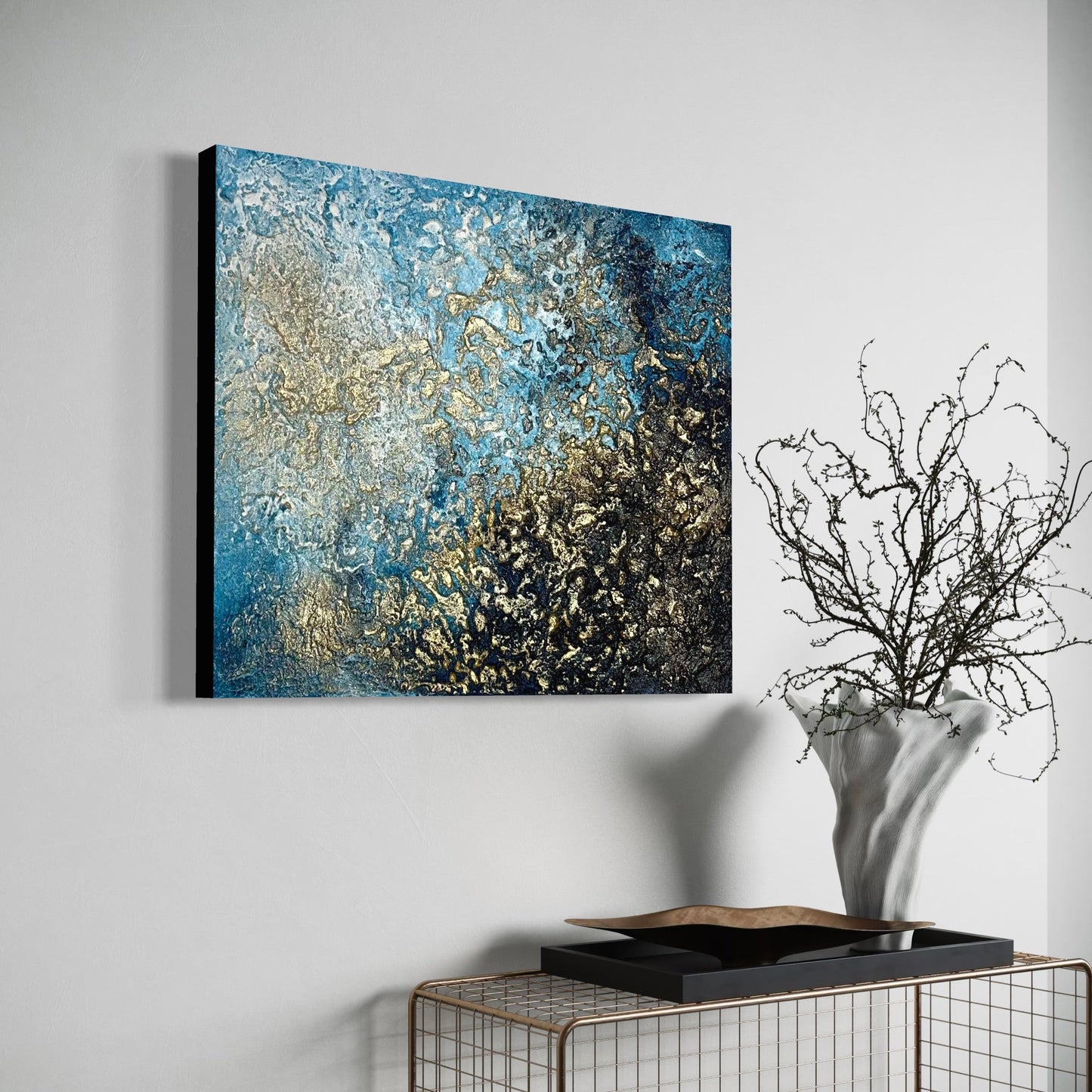 Abstraktes Gemälde kaufen - Shifting Horizons 60x50 cm - gemaelde - kaufen - sabine - runge - muenchen