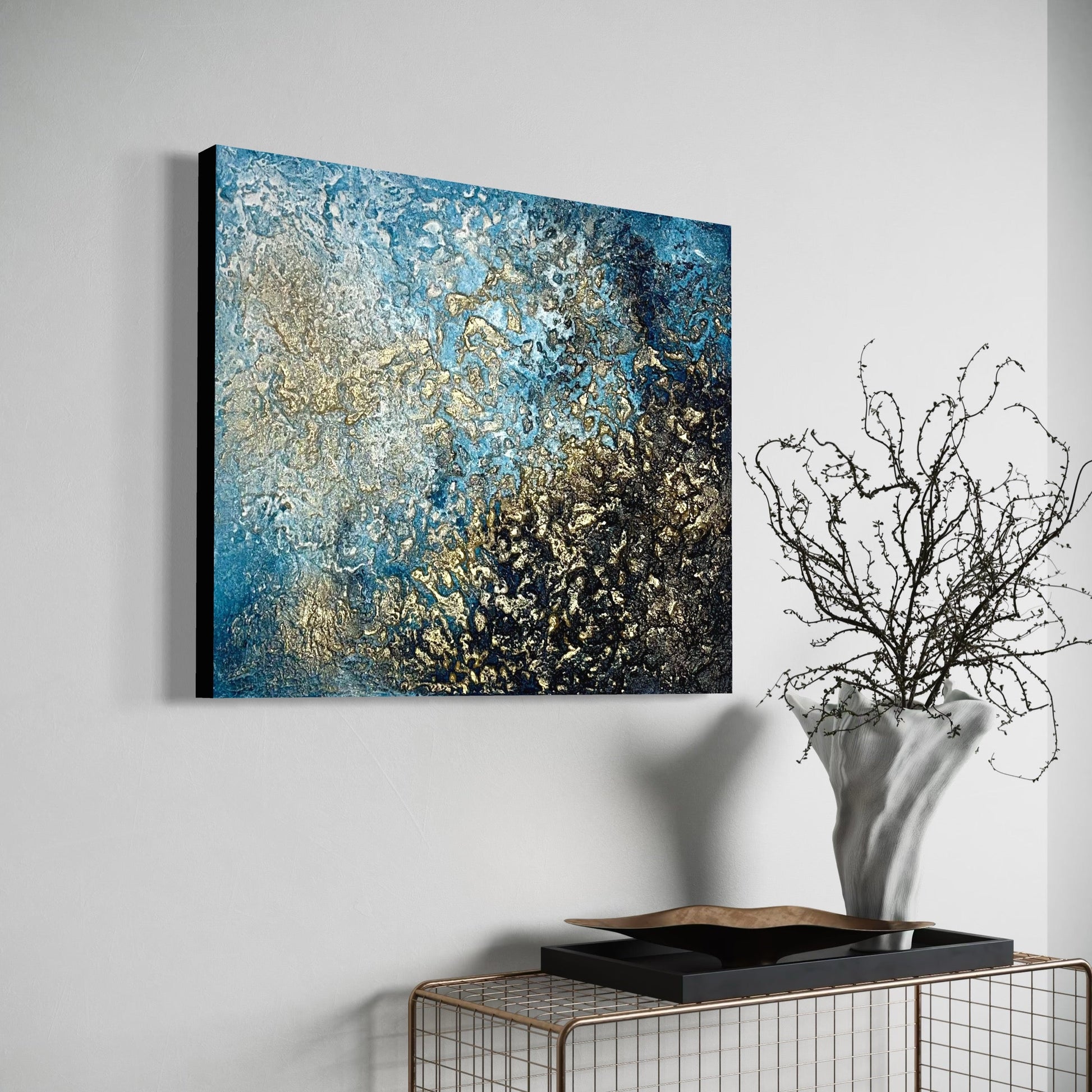 Abstraktes Gemälde kaufen - Shifting Horizons 60x50 cm - gemaelde - kaufen - sabine - runge - muenchen