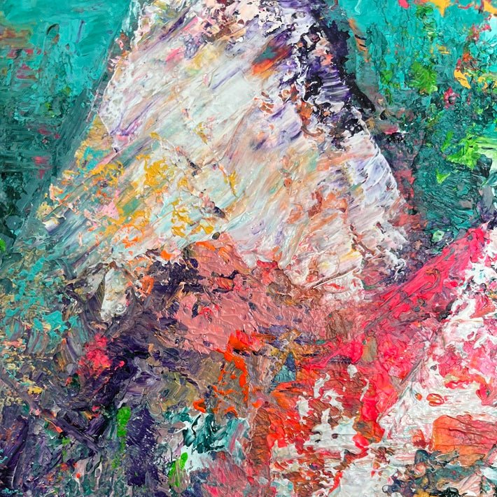 Abstraktes Gemälde kaufen - Spirit of Andes 40x40 cm - gemaelde - kaufen - sabine - runge - muenchen