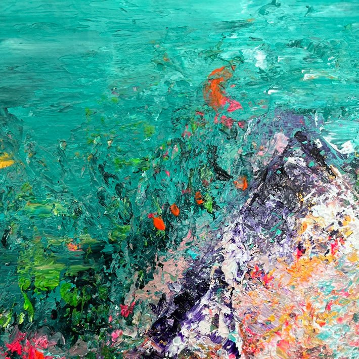 Abstraktes Gemälde kaufen - Spirit of Andes 40x40 cm - gemaelde - kaufen - sabine - runge - muenchen