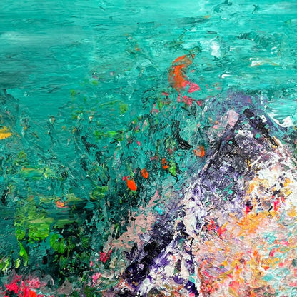Abstraktes Gemälde kaufen - Spirit of Andes 40x40 cm - gemaelde - kaufen - sabine - runge - muenchen