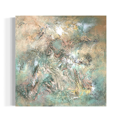 Abstraktes Gemälde kaufen - Terre Verde 60x60 cm - gemaelde - kaufen - sabine - runge - muenchen