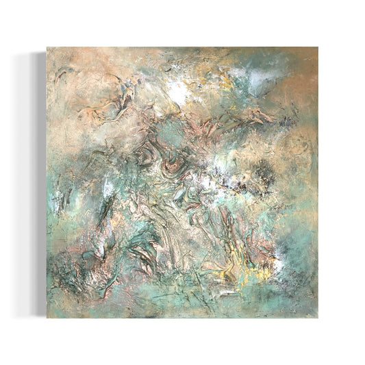 Abstraktes Gemälde kaufen - Terre Verde 60x60 cm - gemaelde - kaufen - sabine - runge - muenchen