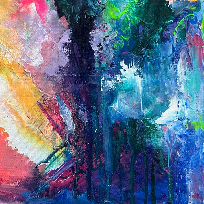 Abstraktes Gemälde kaufen - Vibrant Awakening 40x40 cm - gemaelde - kaufen - sabine - runge - muenchen