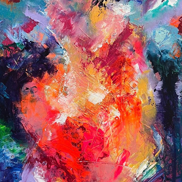Abstraktes Gemälde kaufen - Vibrant Awakening 40x40 cm - gemaelde - kaufen - sabine - runge - muenchen