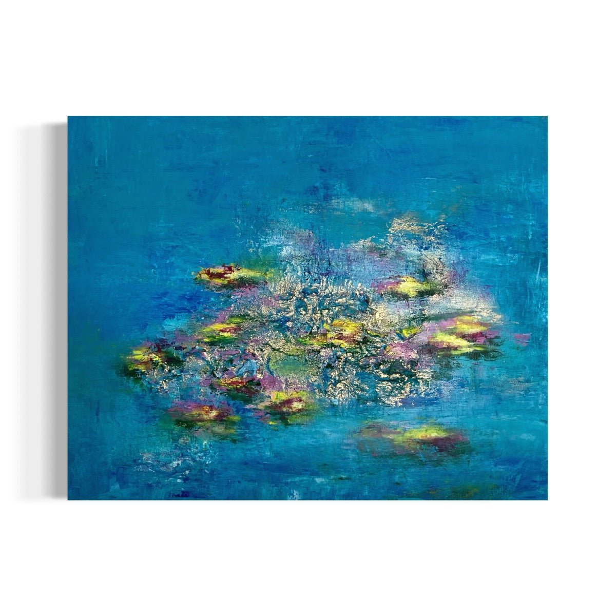 Abstraktes Gemälde kaufen - Water Lilies 100x80 cm - gemaelde - kaufen - sabine - runge - muenchen