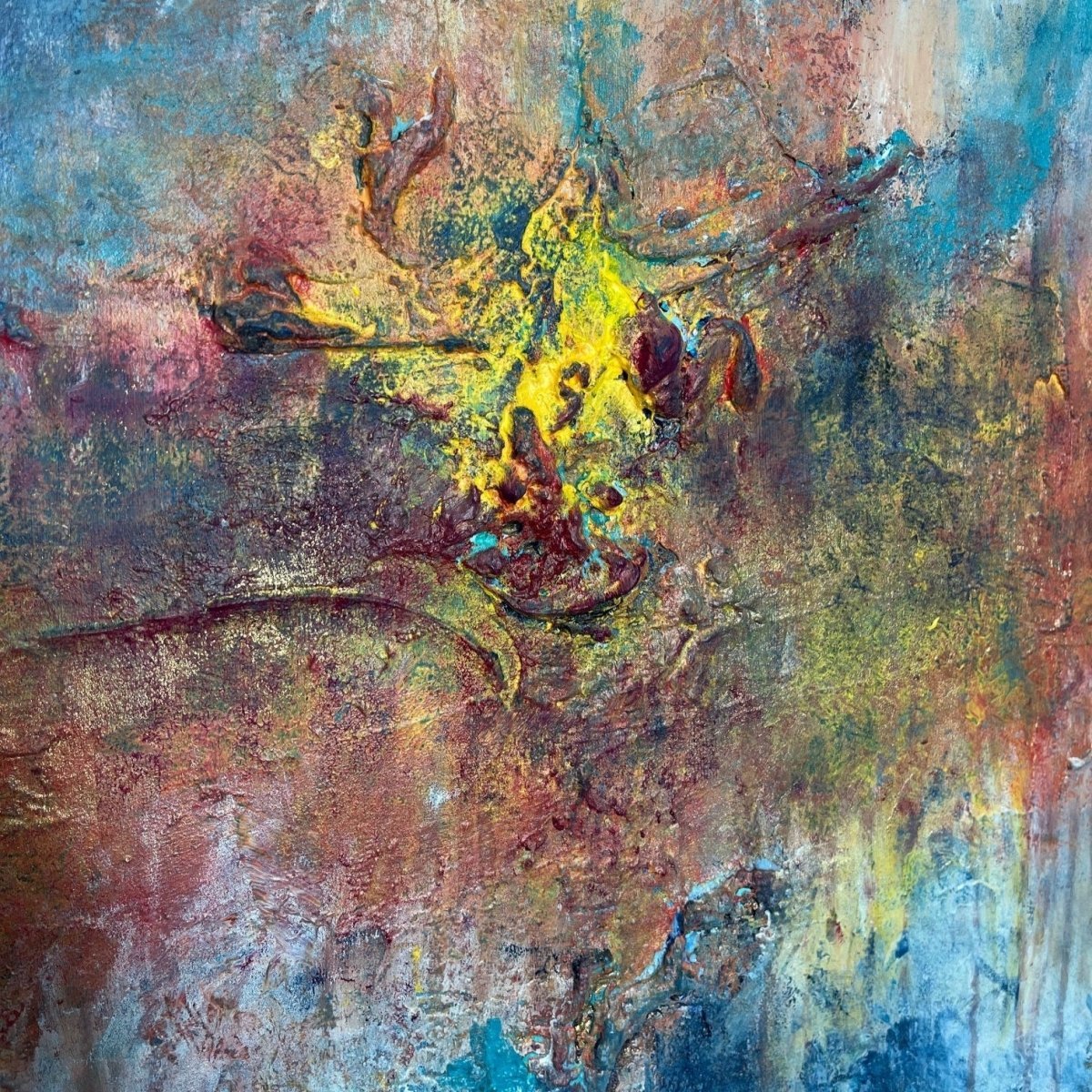 Abstraktes Gemälde kaufen - Whispers Between Worlds 100x80 cm - gemaelde - kaufen - sabine - runge - muenchen