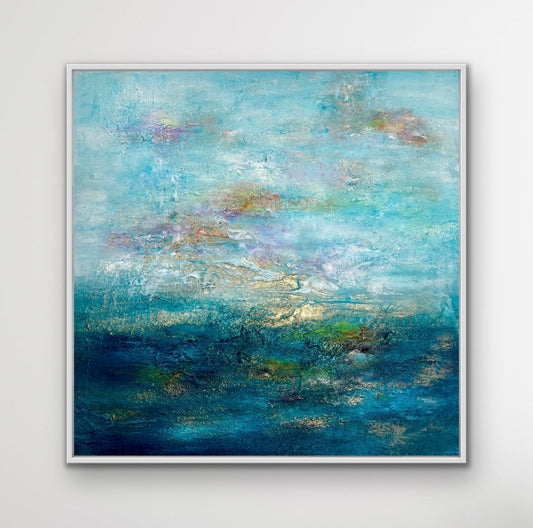 Gemälde kaufen | Paradise Bay 80x80 cm-gemaelde-kaufen-sabine-runge-muenchen