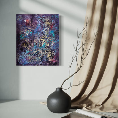 Abstrakte Kunst kaufen fürs Wohnzimmer – Originalgemälde Velvet Abyss im minimalistischen Interior