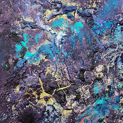 Originale Kunst kaufen – Detailansicht Marmormehl-Struktur des Gemäldes Velvet Abyss