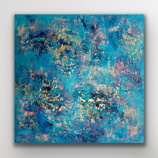 Gemälde kaufen | Blue Monday 80x80 cm-gemaelde-kaufen-sabine-runge-muenchen