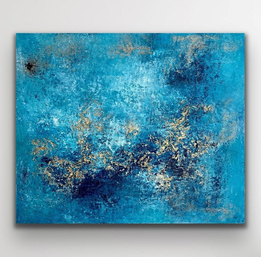 Gemälde kaufen | Blue Secrets 120x100 cm-gemaelde-kaufen-sabine-runge-muenchen