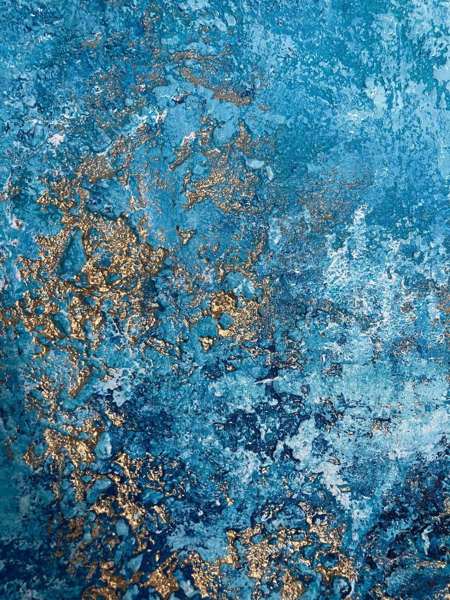 Kunstwerk kaufen | Blue Secrets 120x100 cm-unikate-kaufen-sabine-runge-münchen
