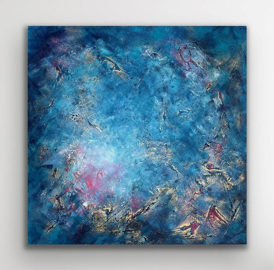 Gemälde kaufen | Dancing Fishes 100x100 cm-gemaelde-kaufen-sabine-runge-muenchen