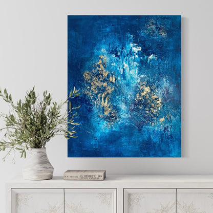 Abstraktes Gemälde kaufen - Blue Escape 100x80 cm - gemaelde - kaufen - sabine - runge - muenchen
