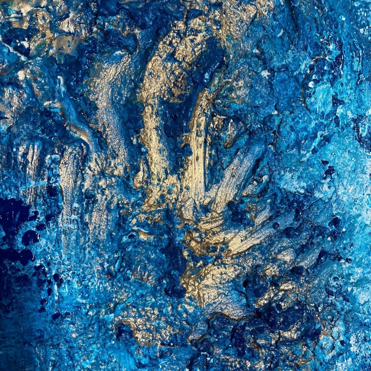 Abstraktes Gemälde kaufen - Blue Escape 100x80 cm - gemaelde - kaufen - sabine - runge - muenchen