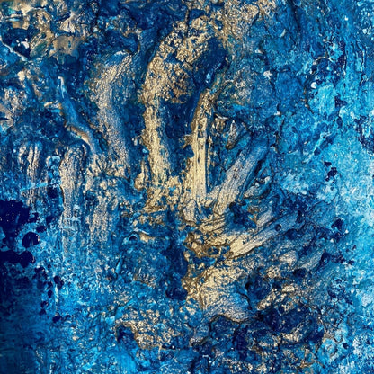 Abstraktes Gemälde kaufen - Blue Escape 100x80 cm - gemaelde - kaufen - sabine - runge - muenchen