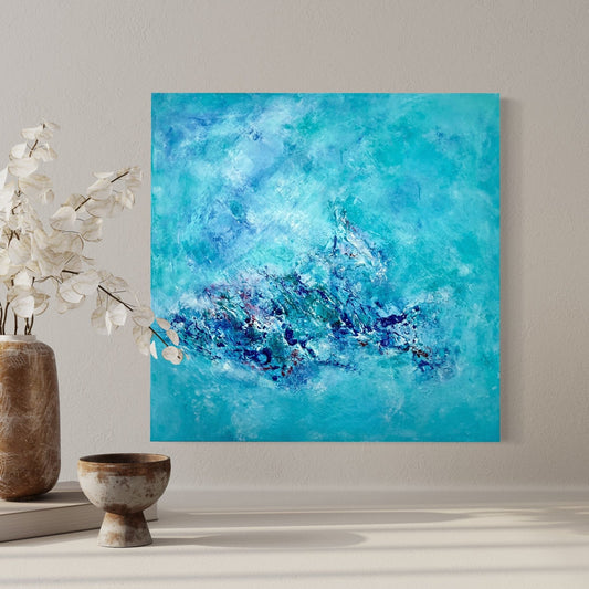 Abstraktes Gemälde kaufen - Celeste 80x80 cm - gemaelde - kaufen - sabine - runge - muenchen