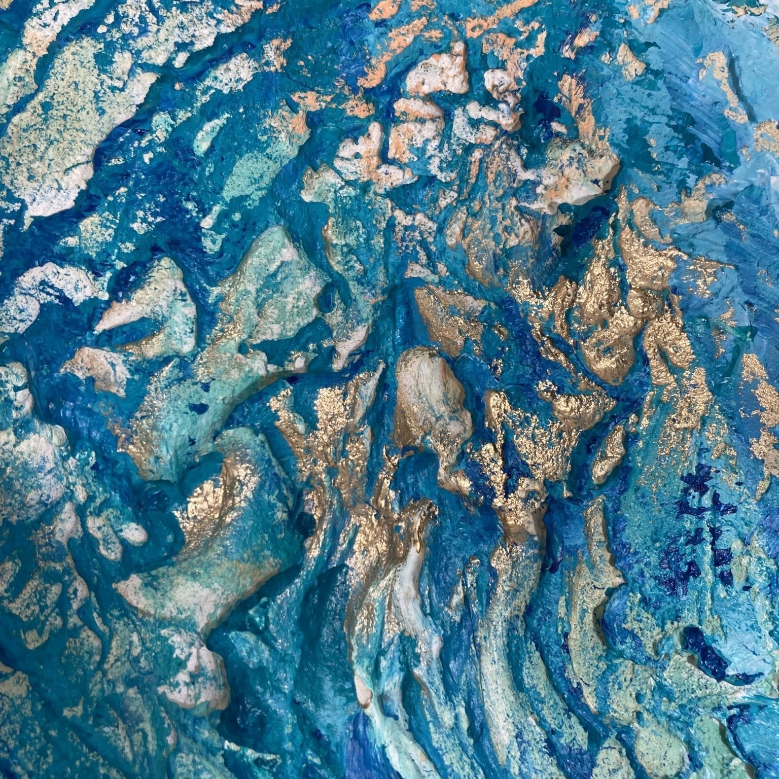 Abstraktes Gemälde kaufen - Coral Reef 80x80 cm - gemaelde - kaufen - sabine - runge - muenchen