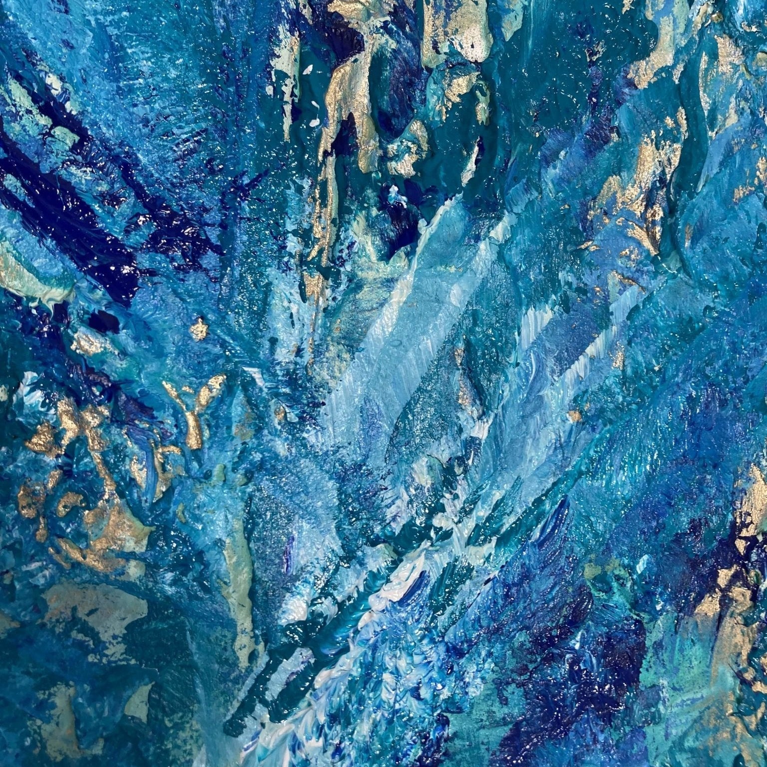 Abstraktes Gemälde kaufen - Coral Reef 80x80 cm - gemaelde - kaufen - sabine - runge - muenchen