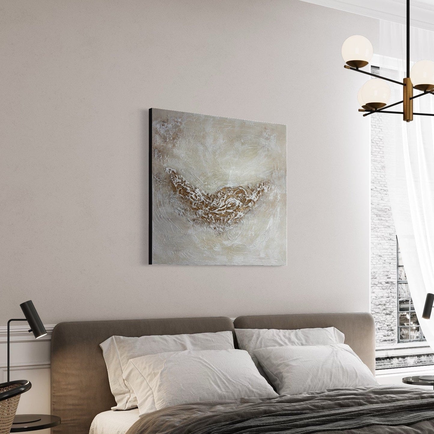 Abstraktes Gemälde kaufen - Eye of Desert 100x100 cm - gemaelde - kaufen - sabine - runge - muenchen