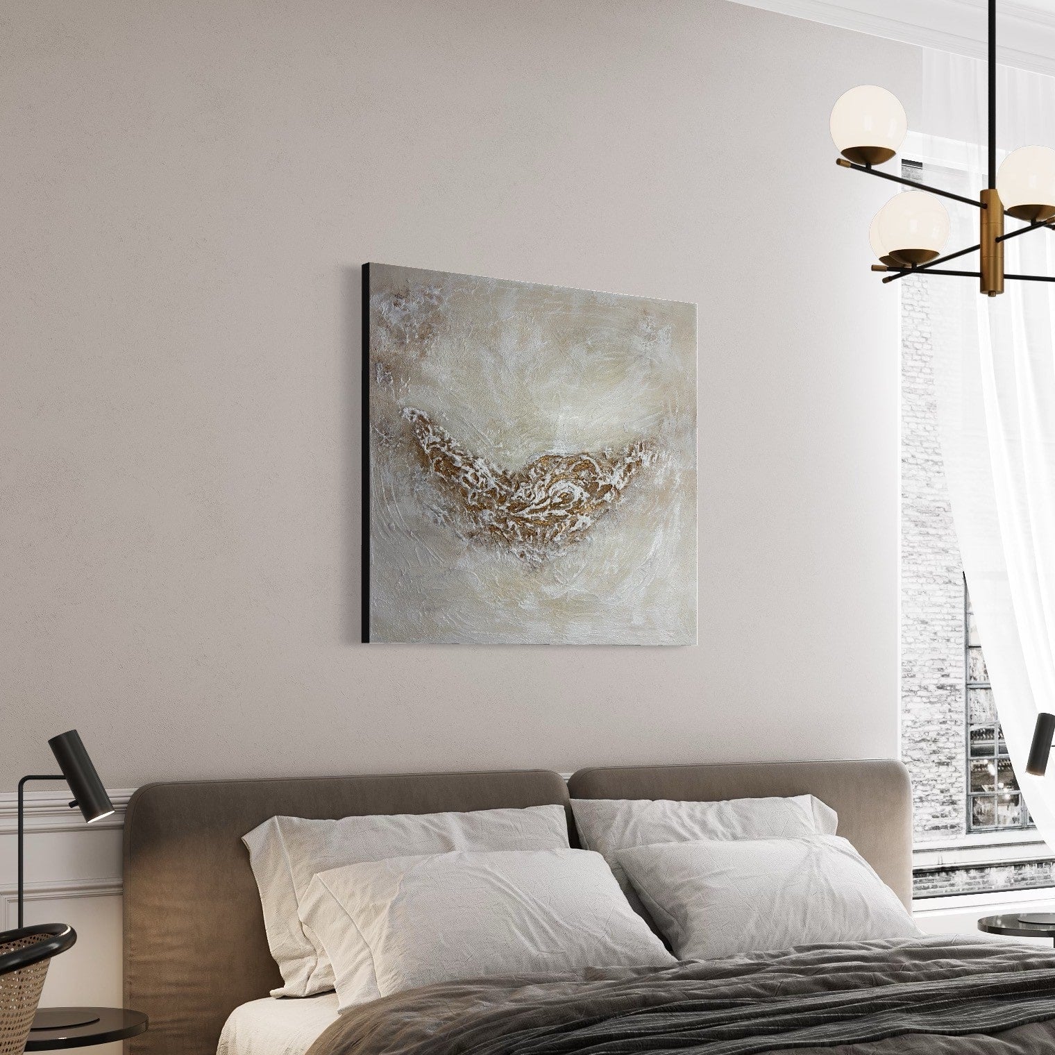 Abstraktes Gemälde kaufen - Eye of Desert 100x100 cm - gemaelde - kaufen - sabine - runge - muenchen