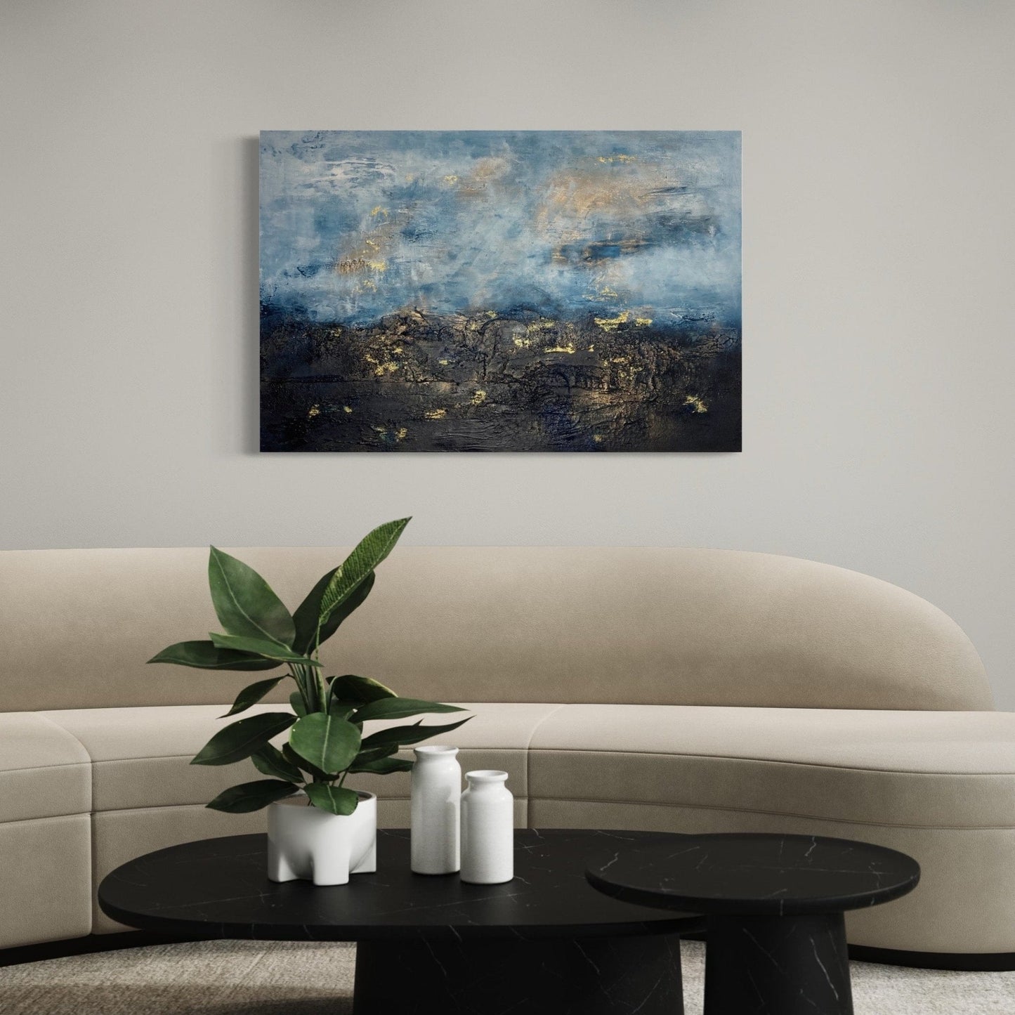 Abstraktes Gemälde kaufen - Falling Stars 120x80 cm - gemaelde - kaufen - sabine - runge - muenchen