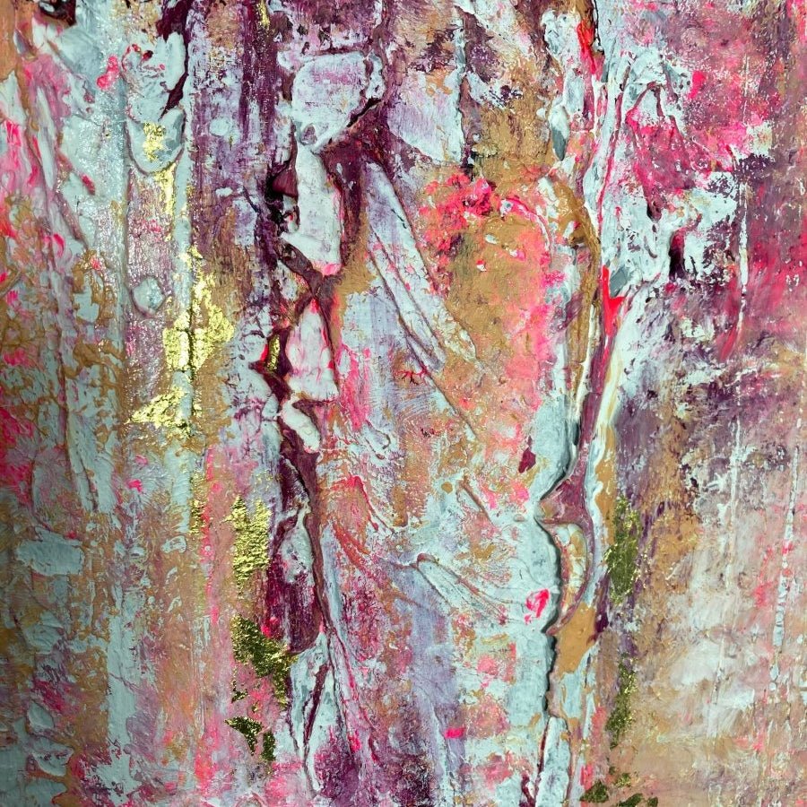 Abstraktes Gemälde kaufen - Flamingo Love 60x80 cm - gemaelde - kaufen - sabine - runge - muenchen