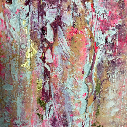 Abstraktes Gemälde kaufen - Flamingo Love 60x80 cm - gemaelde - kaufen - sabine - runge - muenchen