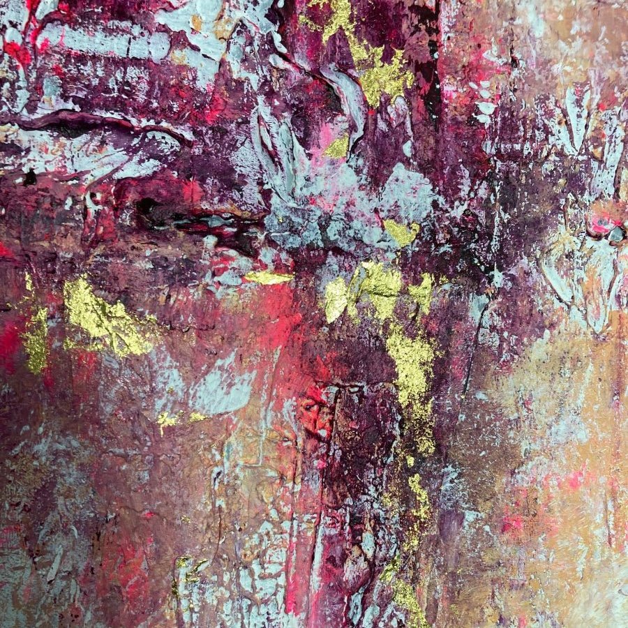 Abstraktes Gemälde kaufen - Flamingo Love 60x80 cm - gemaelde - kaufen - sabine - runge - muenchen