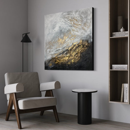 Abstraktes Gemälde kaufen - Golden Age 100x100 cm - gemaelde - kaufen - sabine - runge - muenchen