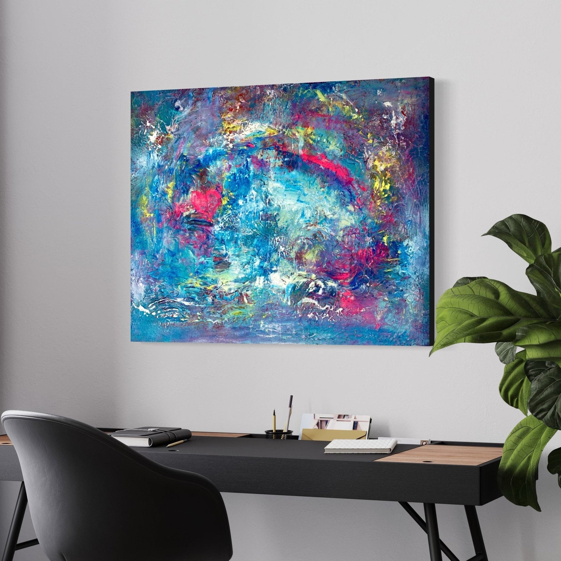 Abstraktes Gemälde kaufen - Rainbow Heart 100x80 cm - gemaelde - kaufen - sabine - runge - muenchen