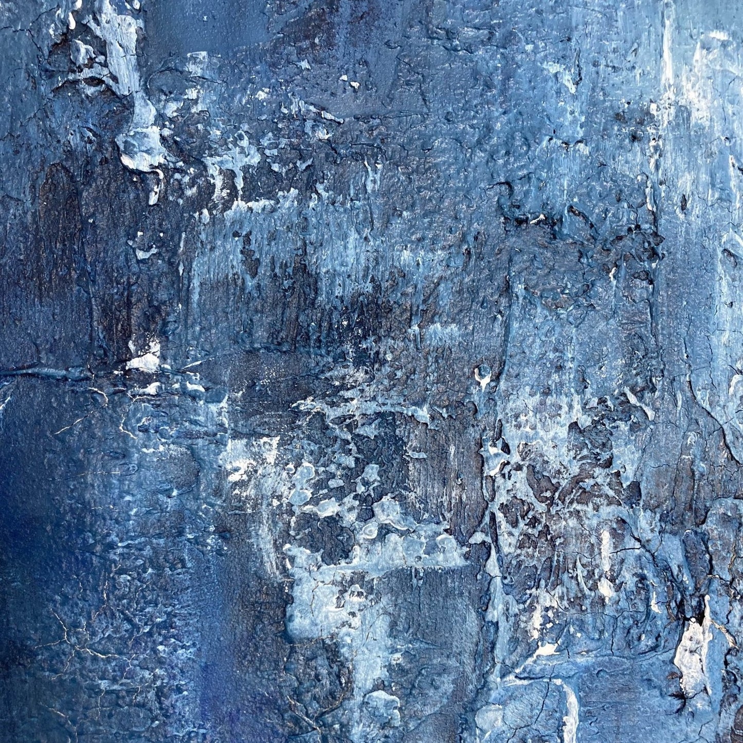 Abstraktes Gemälde kaufen - Sapphire Cave 100x100 cm - gemaelde - kaufen - sabine - runge - muenchen