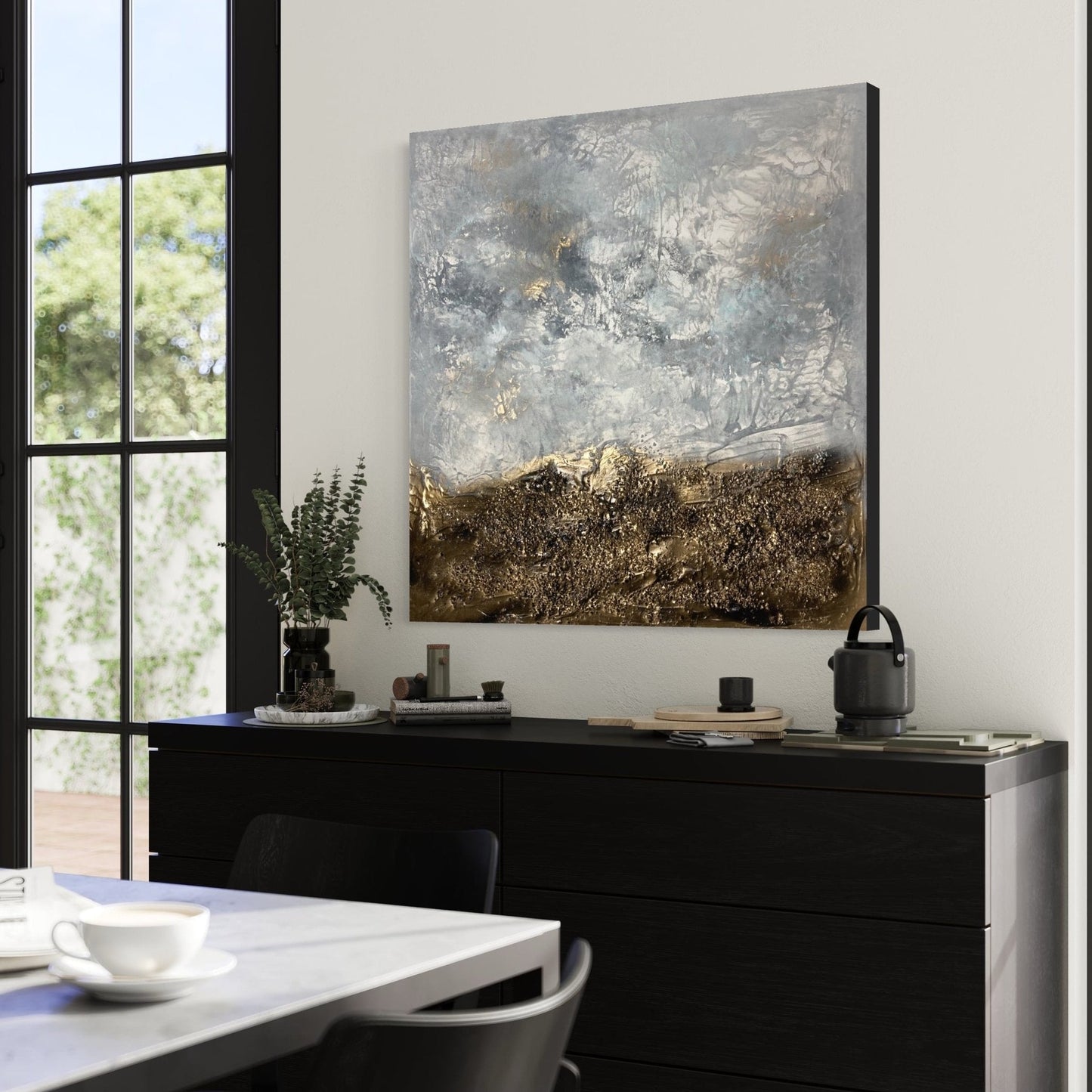 Abstraktes Gemälde kaufen - Stillness of Heart 80x80 cm - gemaelde - kaufen - sabine - runge - muenchen