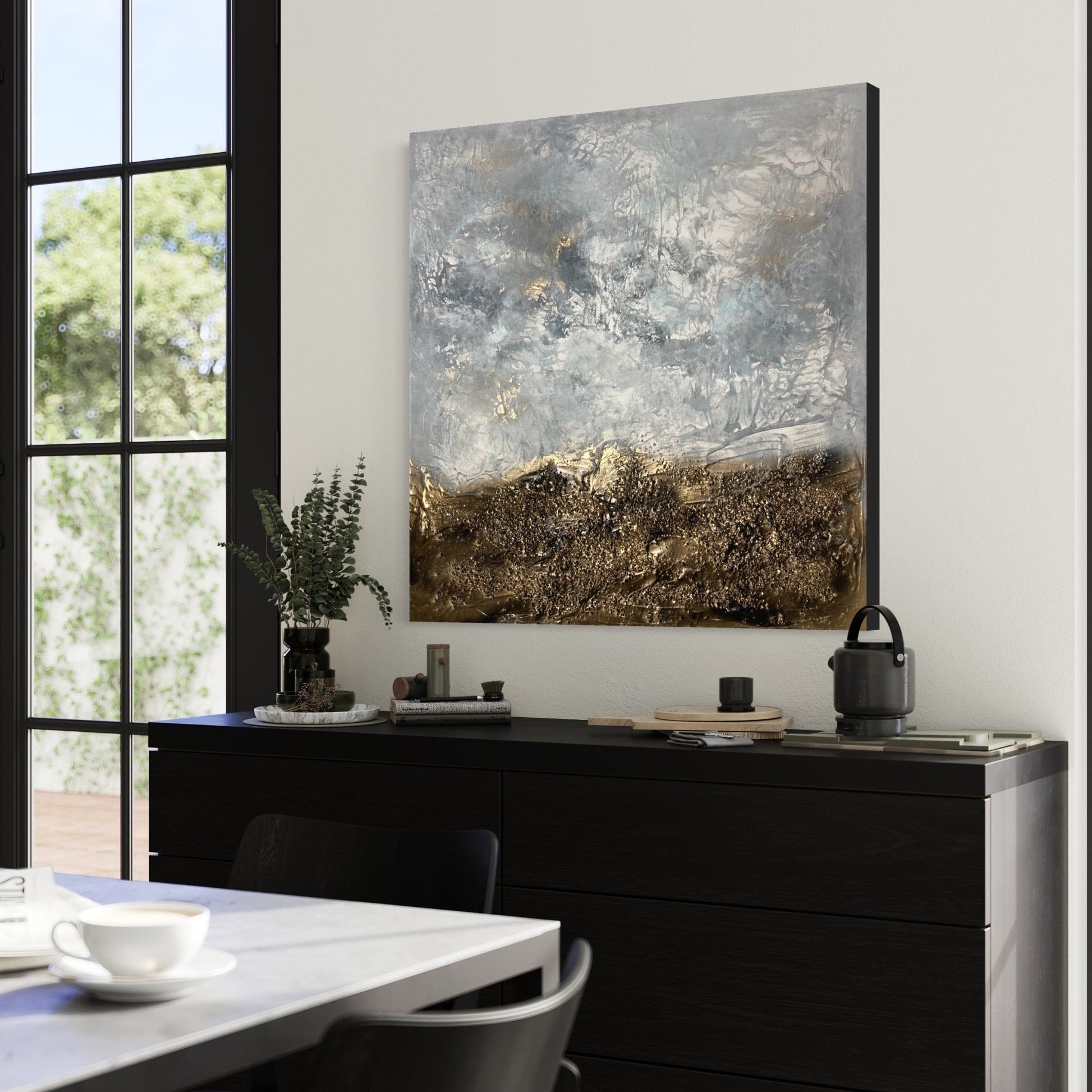 Abstraktes Gemälde kaufen - Stillness of Heart 80x80 cm - gemaelde - kaufen - sabine - runge - muenchen