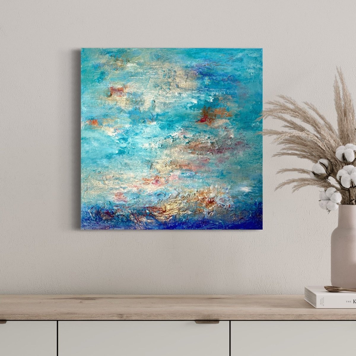 Abstraktes Gemälde kaufen - Sunset Moment 60x60 cm - gemaelde - kaufen - sabine - runge - muenchen