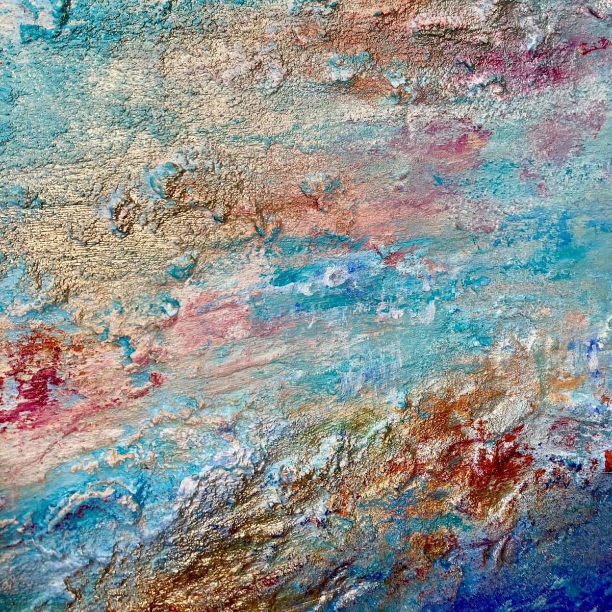 Abstraktes Gemälde kaufen - Sunset Moment 60x60 cm - gemaelde - kaufen - sabine - runge - muenchen