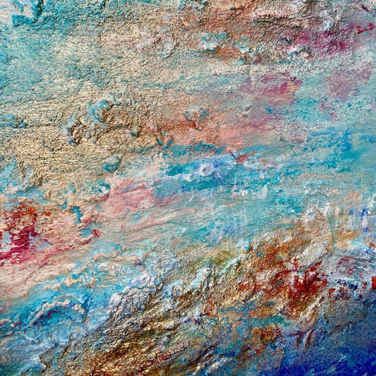 Abstraktes Gemälde kaufen - Sunset Moment 60x60 cm - gemaelde - kaufen - sabine - runge - muenchen