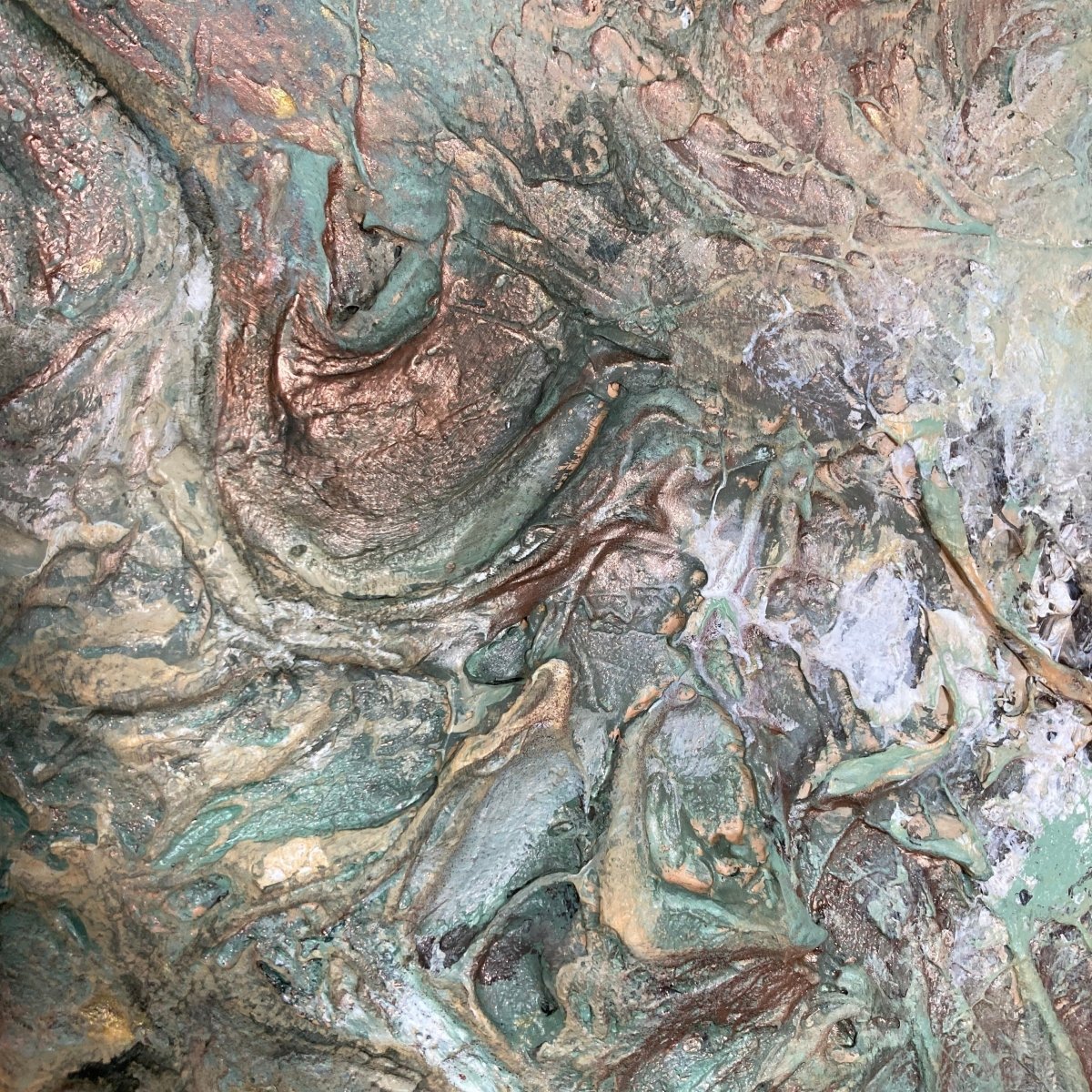 Abstraktes Gemälde kaufen - Terre Verde 60x60 cm - gemaelde - kaufen - sabine - runge - muenchen