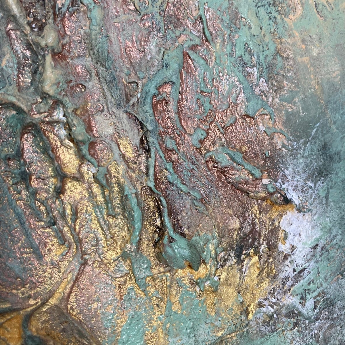 Abstraktes Gemälde kaufen - Terre Verde 60x60 cm - gemaelde - kaufen - sabine - runge - muenchen