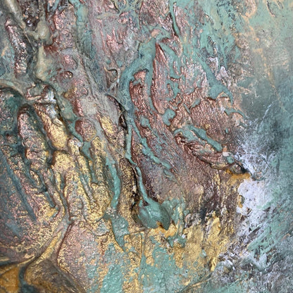 Abstraktes Gemälde kaufen - Terre Verde 60x60 cm - gemaelde - kaufen - sabine - runge - muenchen