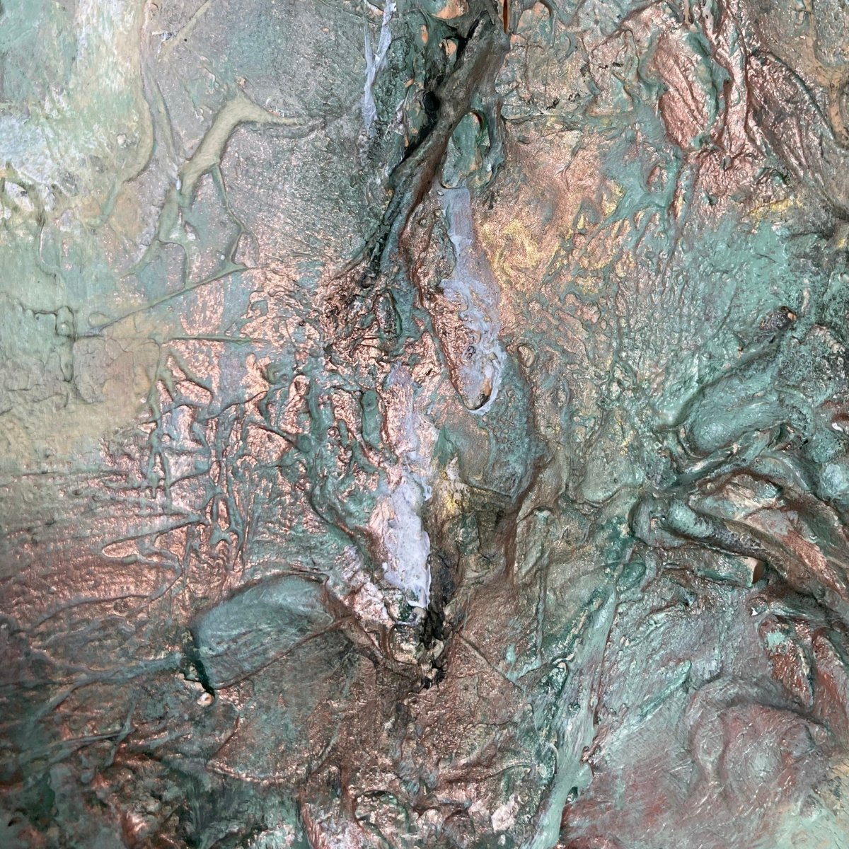 Abstraktes Gemälde kaufen - Terre Verde 60x60 cm - gemaelde - kaufen - sabine - runge - muenchen