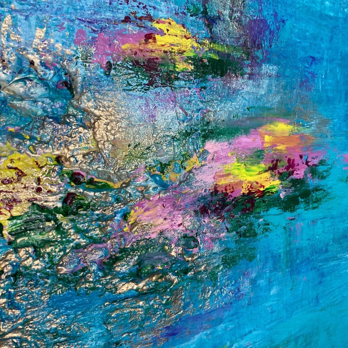 Abstraktes Gemälde kaufen - Water Lilies 100x80 cm - gemaelde - kaufen - sabine - runge - muenchen