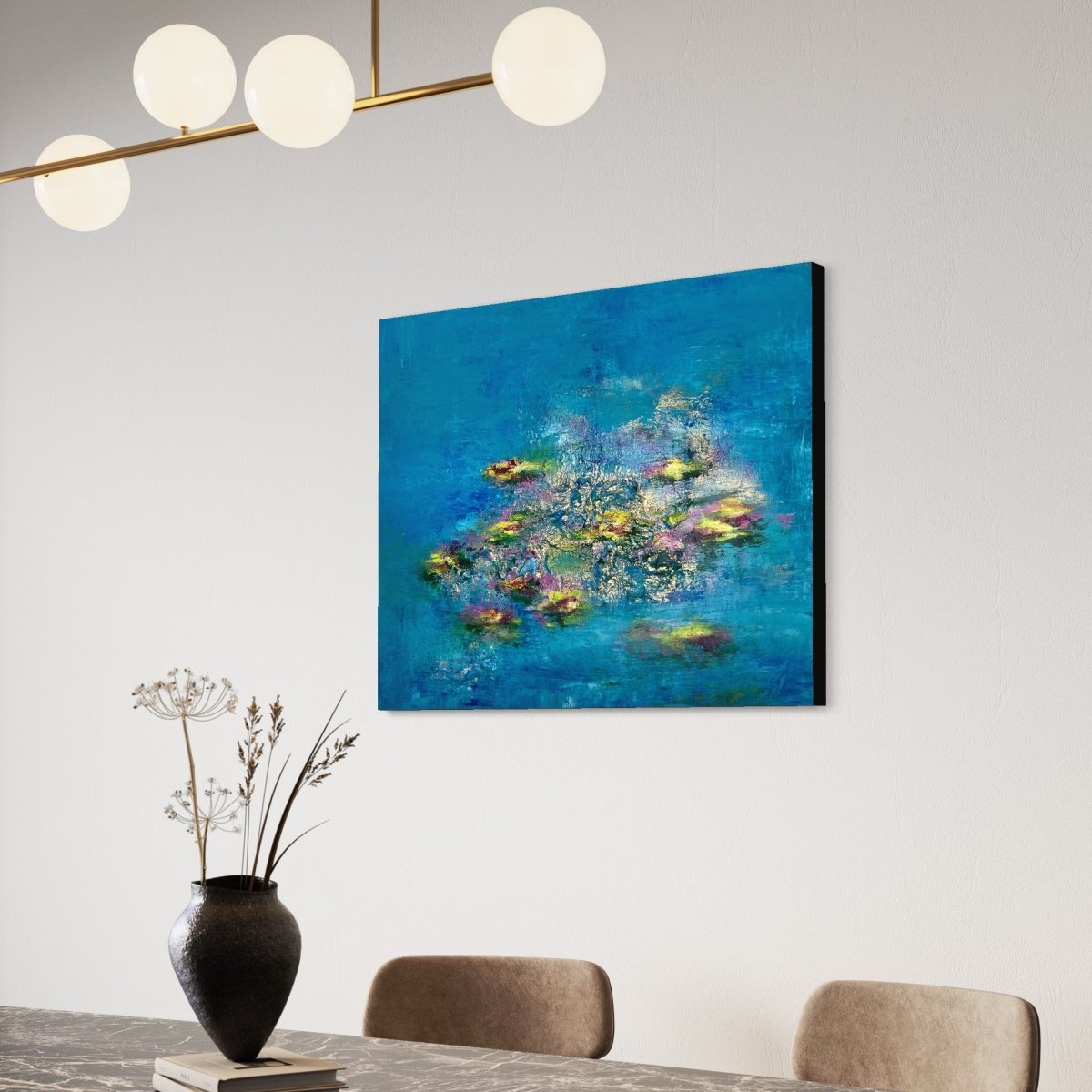 Abstraktes Gemälde kaufen - Water Lilies 100x80 cm - gemaelde - kaufen - sabine - runge - muenchen