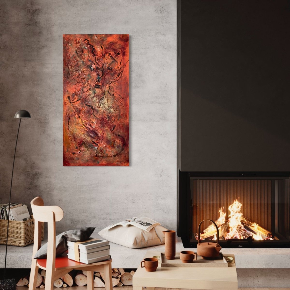 Gemälde kaufen | Firewolf 120x60 cm-gemaelde-kaufen-sabine-runge-muenchen