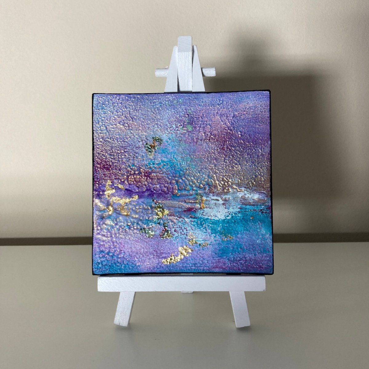 Gemälde kaufen | Lavender Frost 10x10 cm-gemaelde-kaufen-sabine-runge-muenchen