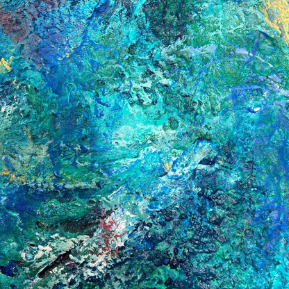 Gemälde kaufen | Tropical Garden 120x120 cm-gemaelde-kaufen-sabine-runge-muenchen