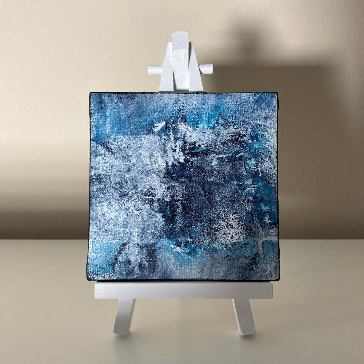 Gemälde kaufen | Blue Melancholy 10x10 cm-gemaelde-kaufen-sabine-runge-muenchen